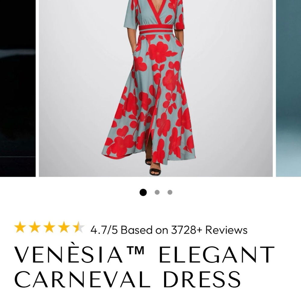 Elegant Red Floral Dress